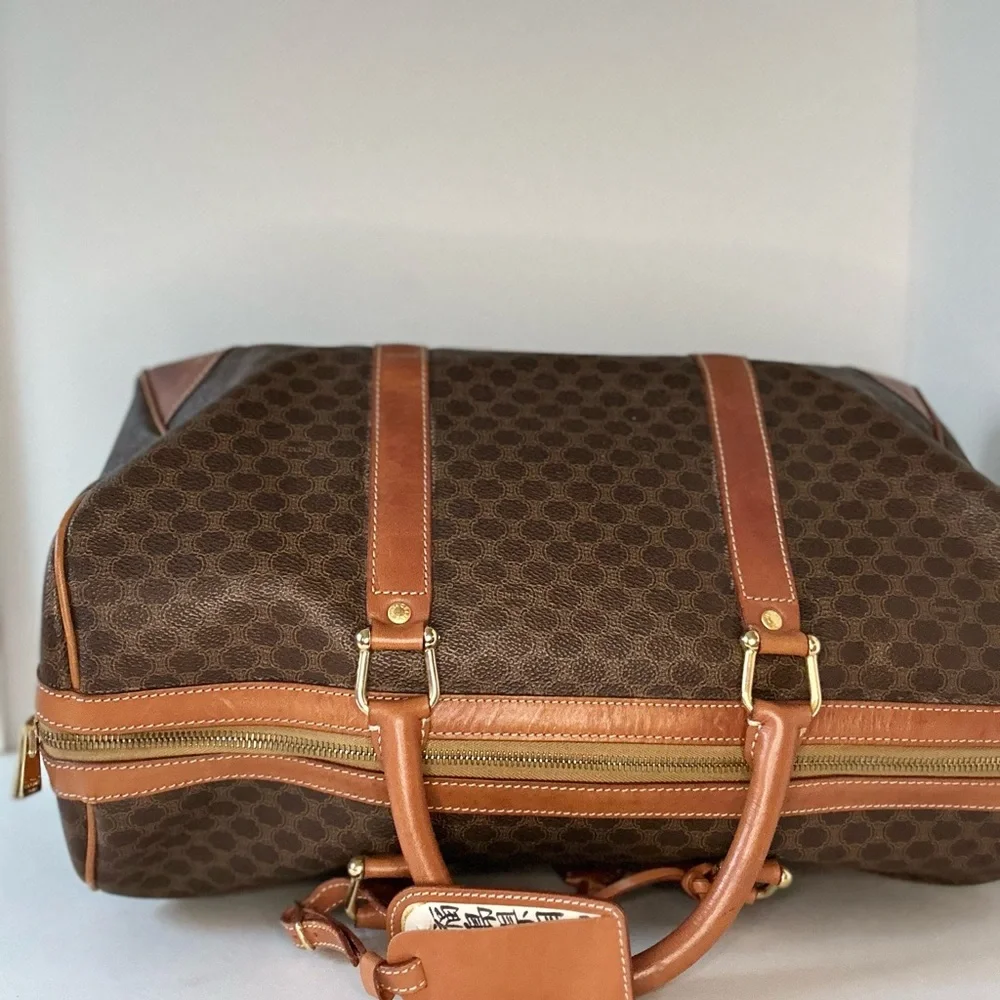 ✈️ Vintage Celine 2000s, 40cm Macadam Luggage Travel Monogram Carryon Keepall - Picture 10 of 16
